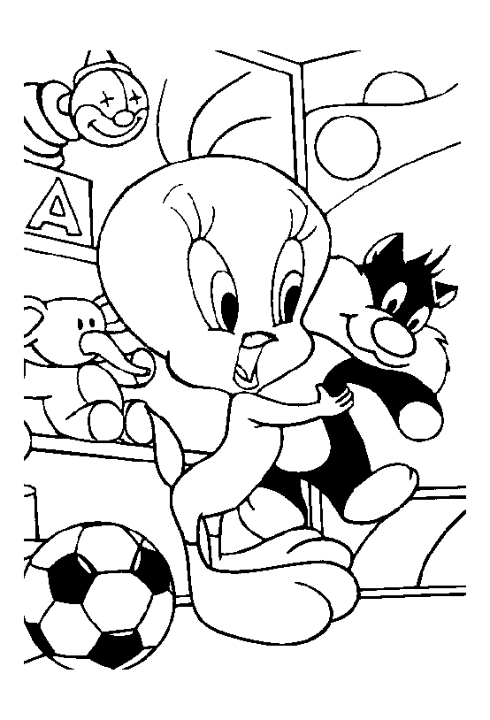 Coloriage de Titi et Gros minet à télécharger
