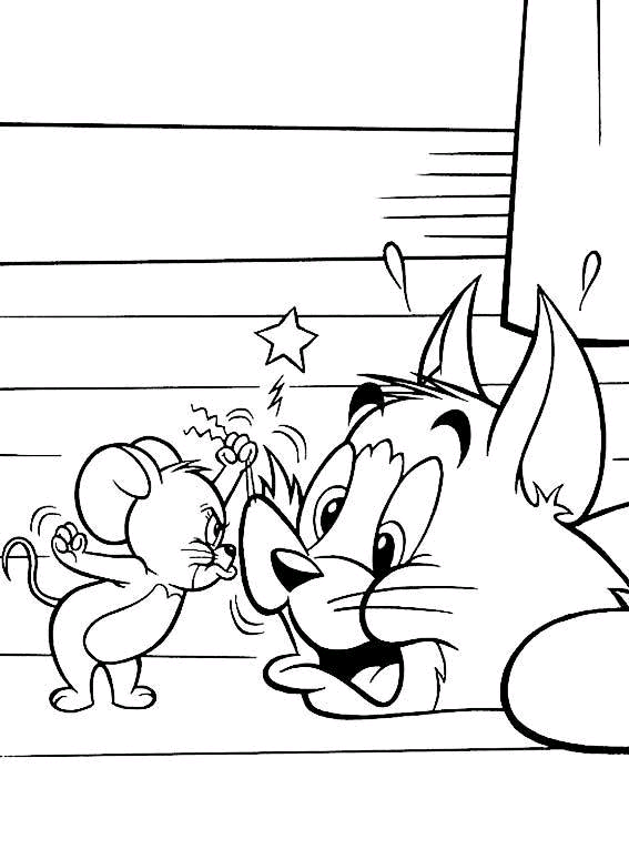 Coloriage rigolo de Tom & Jerry
