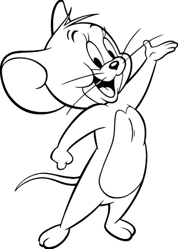 Coloriage à imprimer de la souris Jerry