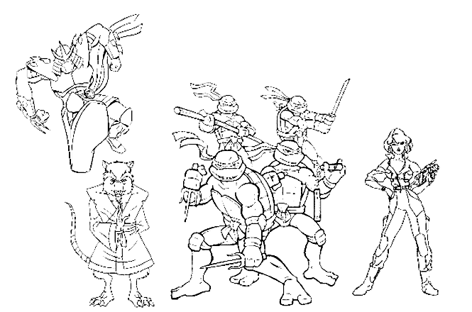 Coloriage de Tortues Ninja à colorier pour enfants - Coloriages de