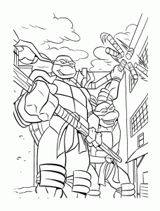 Coloriage de Tortues Ninja à imprimer gratuitement