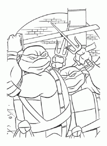 Dessin de Tortues Ninja gratuit à télécharger et colorier