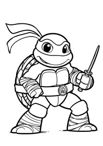 Petite tortue (Coloriage de Tortues Ninja)