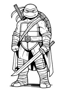 Leonardo est déterminé (Coloriage de Tortues Ninja)