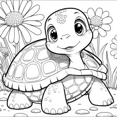 Coloriages de Tortues à imprimer pour enfants