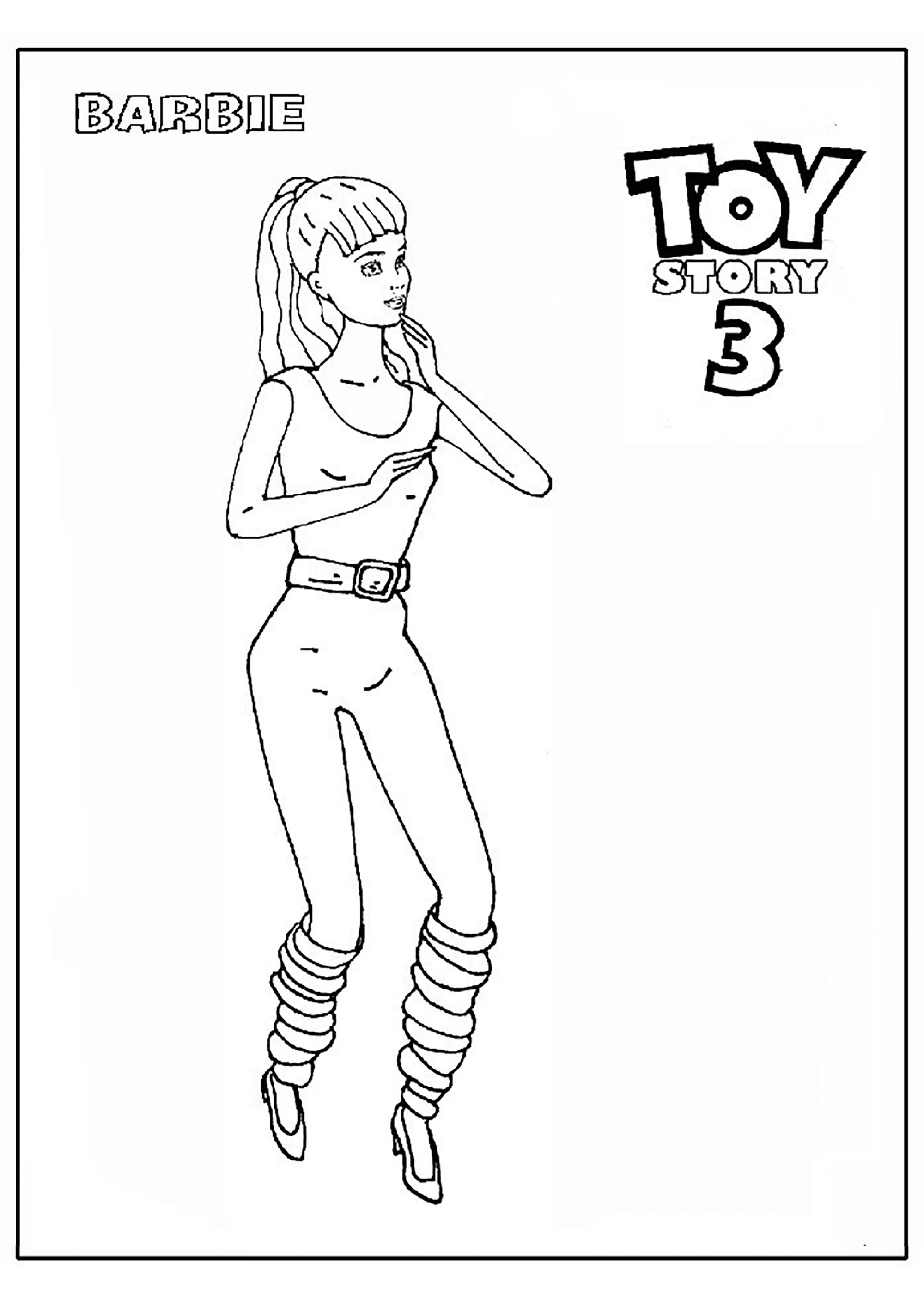 Toy story 3 : Barbie (Coloriage à imprimer pour enfants)