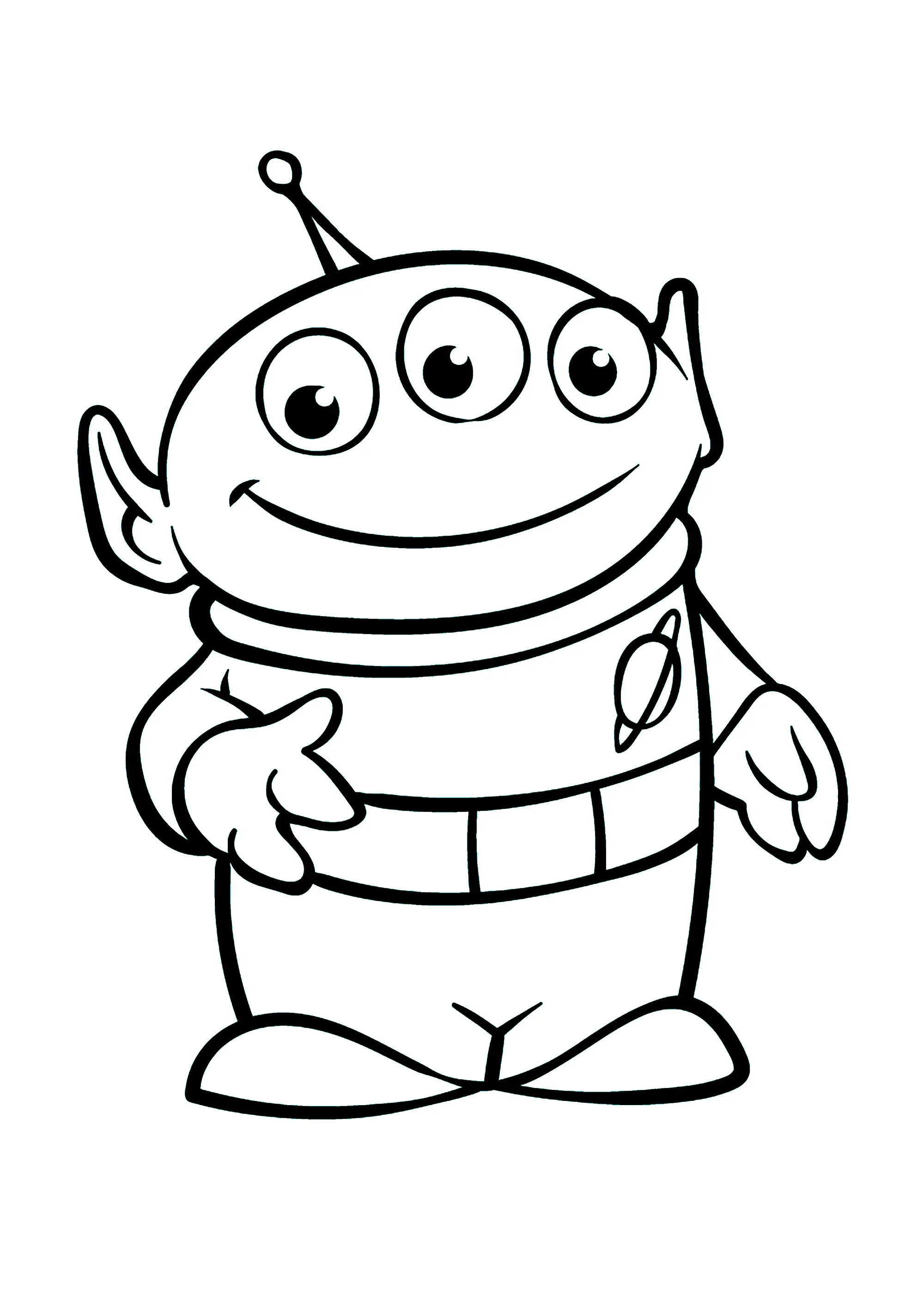 Un des gentils extraterrestres de Toy Story (Coloriage à imprimer pour enfants)