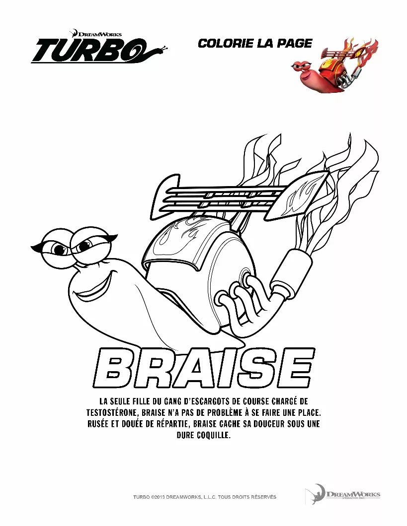 Coloriage de Turbo à telecharger gratuitement (Turbo (l’escargot))