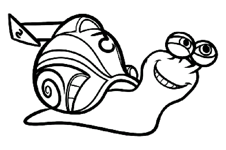 Image de Mollusque à coquille TURBO, avec traits épais pour faciliter le coloriage