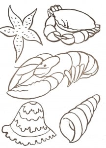 Dessin de vacances à la mer gratuit à télécharger et colorier (Coloriage de Vacances et Voyages)
