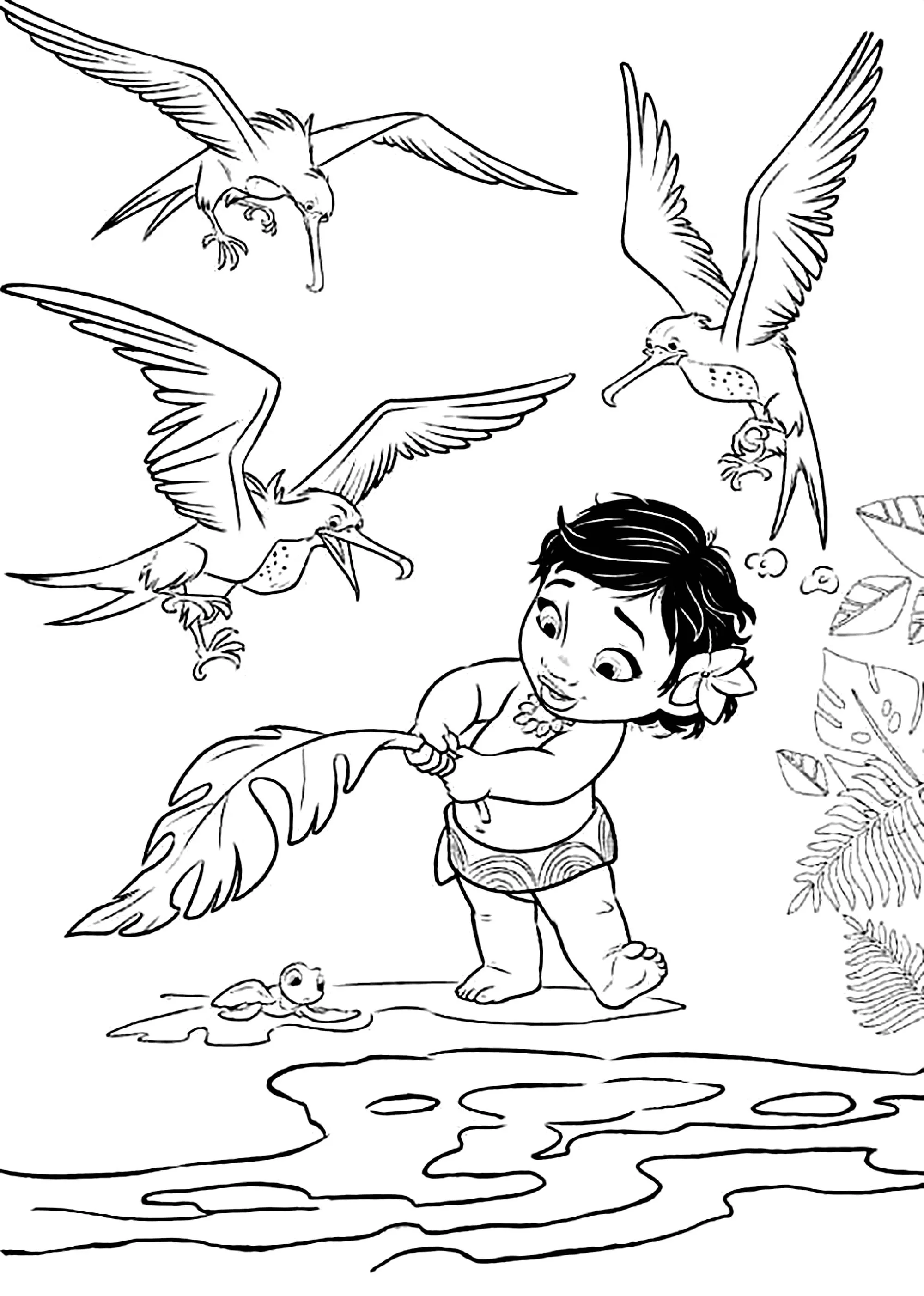 Image de Vaiana à imprimer et colorier (Vaïana, la légende du bout du monde)