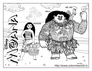 Image de Vaiana à télécharger et colorier (Coloriage de Vaïana, la légende du bout du monde)