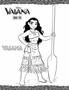 Image de Vaiana (Disney / Pixar) à imprimer et colorier (Coloriage de Vaïana, la légende du bout du monde)