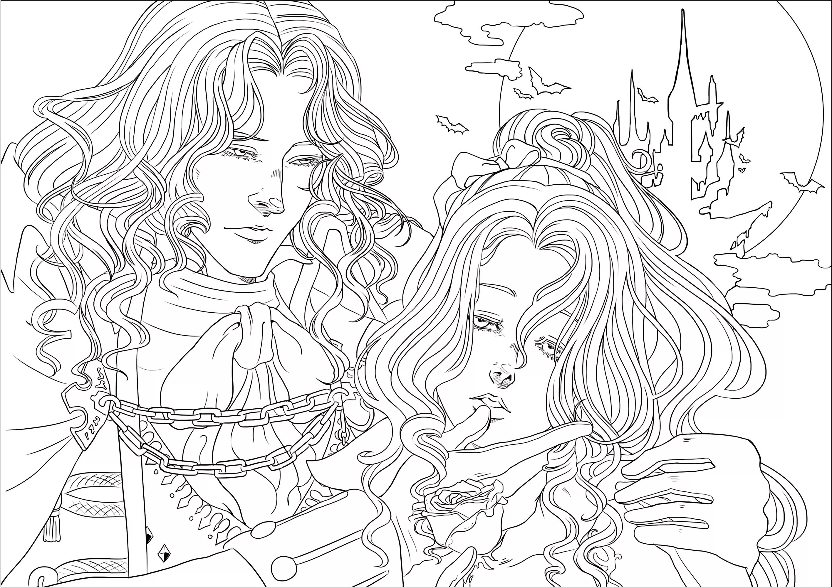 Image de vampires à imprimer et colorier (Vampires (Twilight, Dracula …))