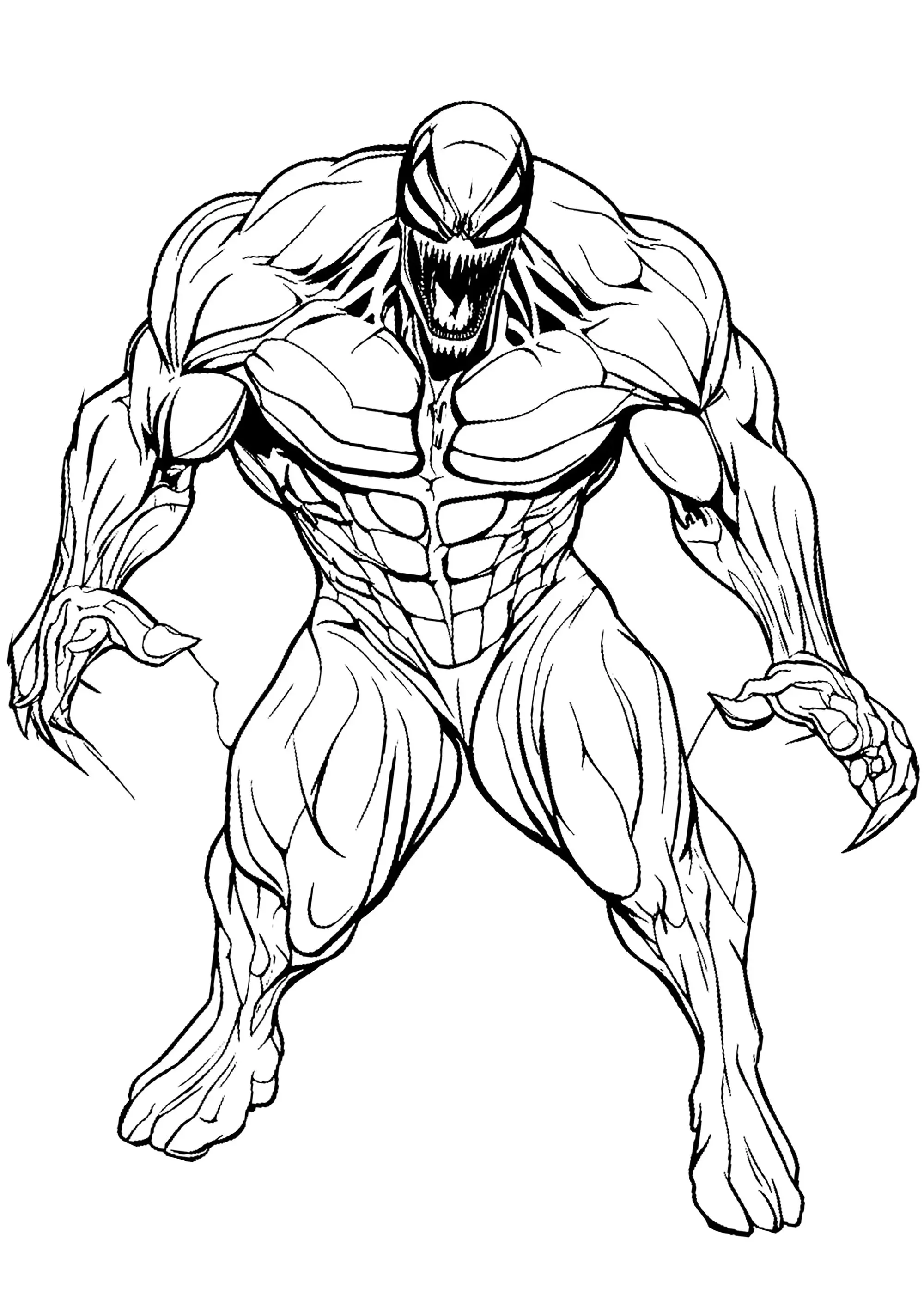 Venom tout en muscles (Coloriage à imprimer pour enfants)