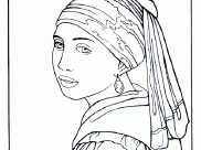 Coloriages Johannes Vermeer faciles pour enfants