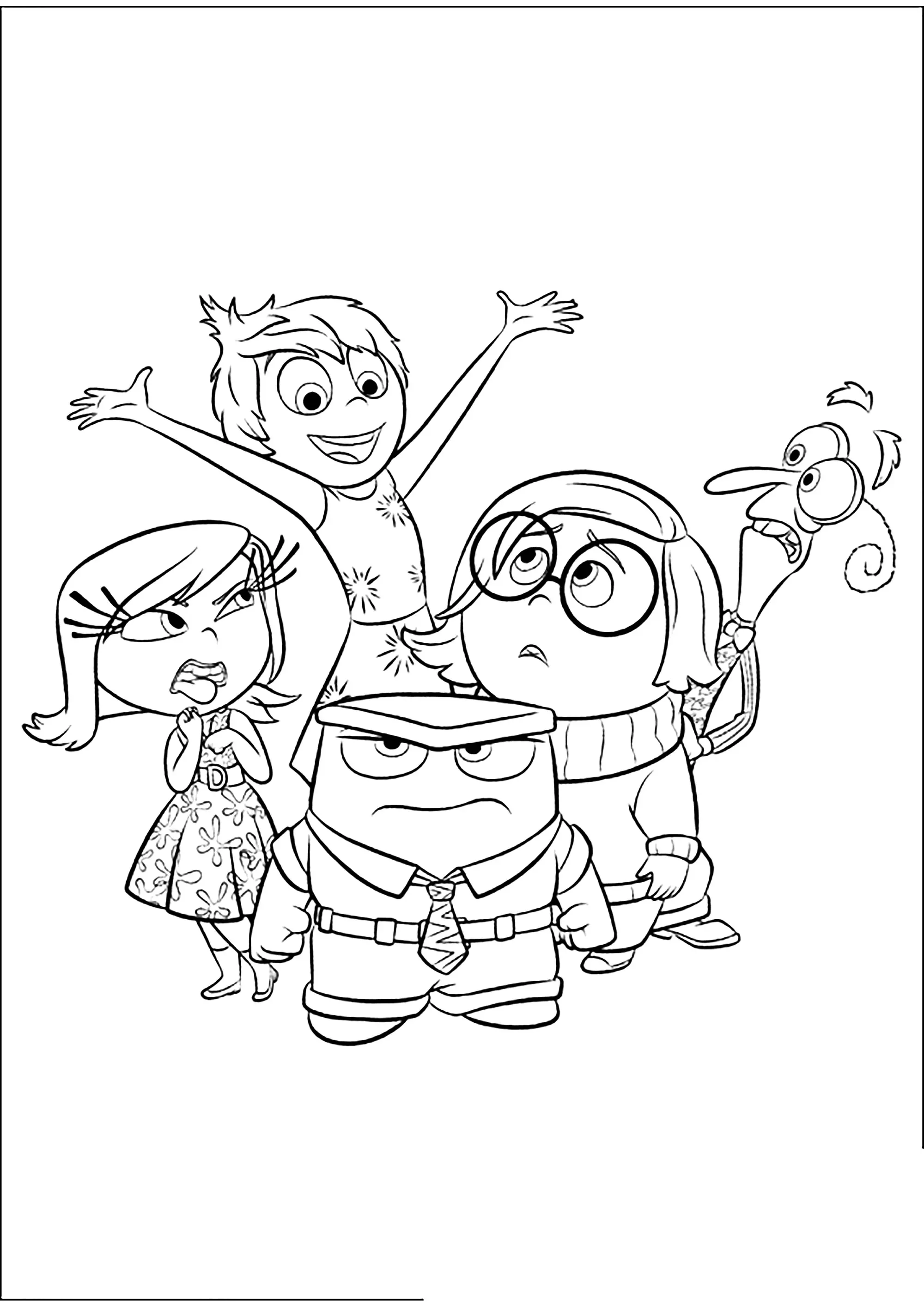 Toutes les émotions du film Disney / Pixar Vice Versa (Coloriage à imprimer pour enfants)