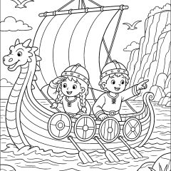 Coloriages de Vikings à imprimer pour enfants