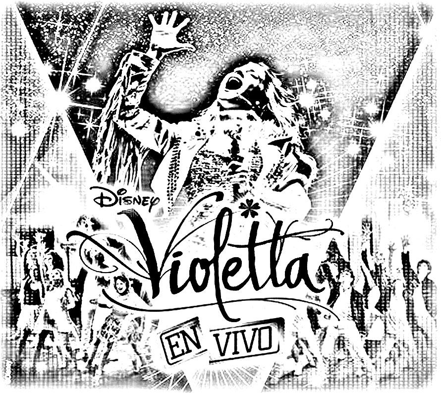 Coloriage d'une affiche du live de Violetta