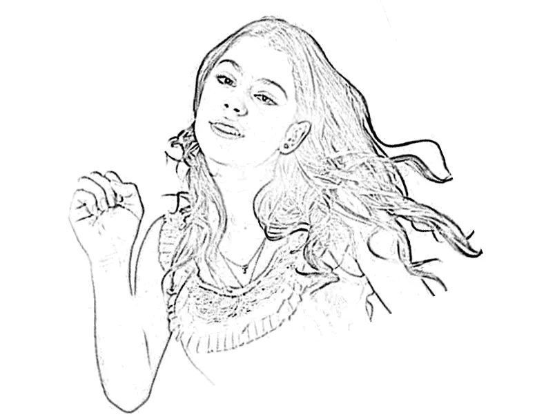 Violetta cheveux (Coloriage à imprimer pour enfants)