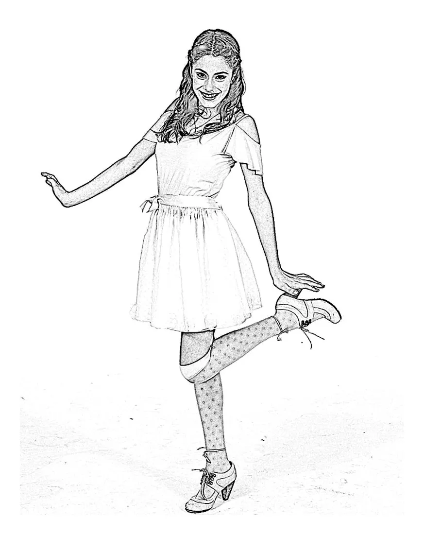 Violetta danse (Coloriage à imprimer pour enfants)