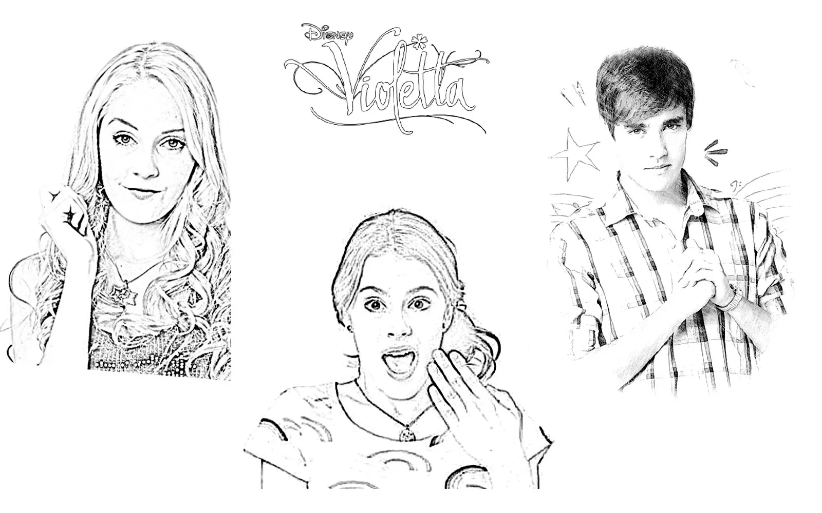 Violetta trio (Coloriage à imprimer pour enfants)