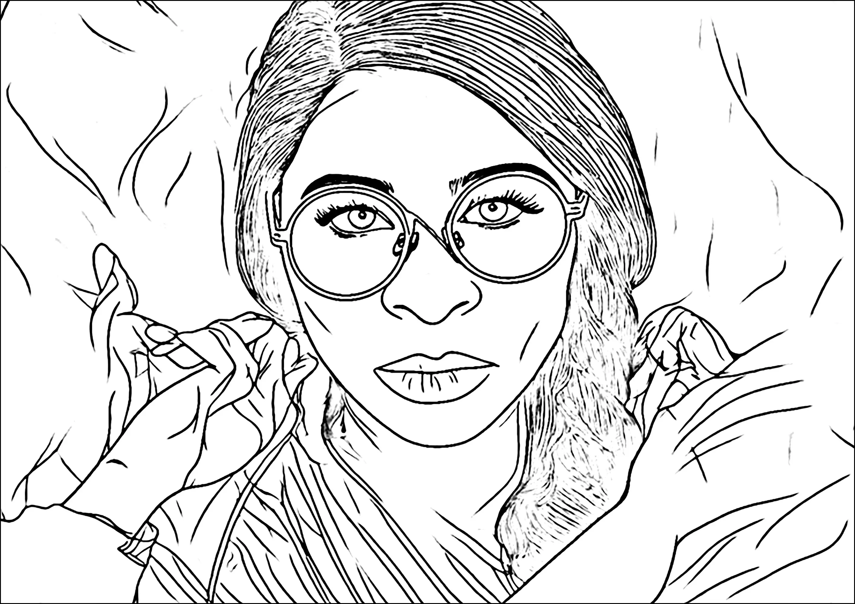 Cynthia Erivo en Elphaba (Coloriage de Wicked à imprimer pour enfants)
