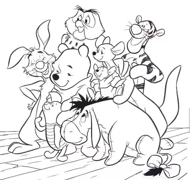 Dessin de Winnie l'ourson gratuit à télécharger et colorier (Winnie l’ourson et ses amis)