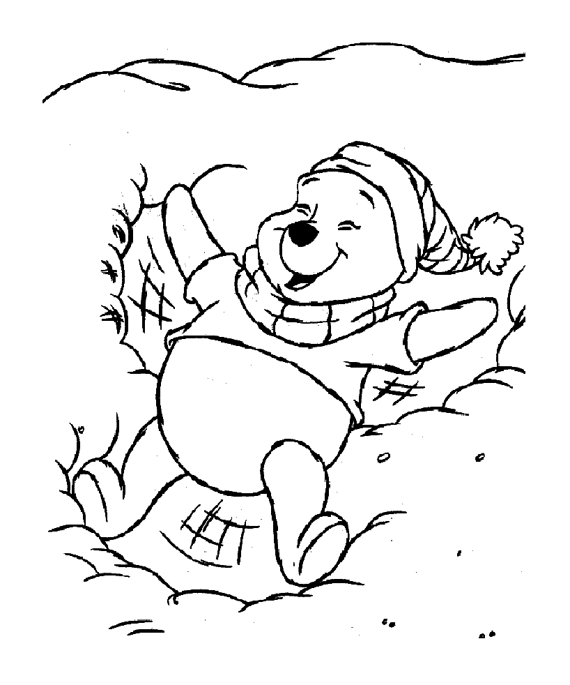 Coloriage de Winnie l'ourson pour enfants (Winnie l’ourson et ses amis)
