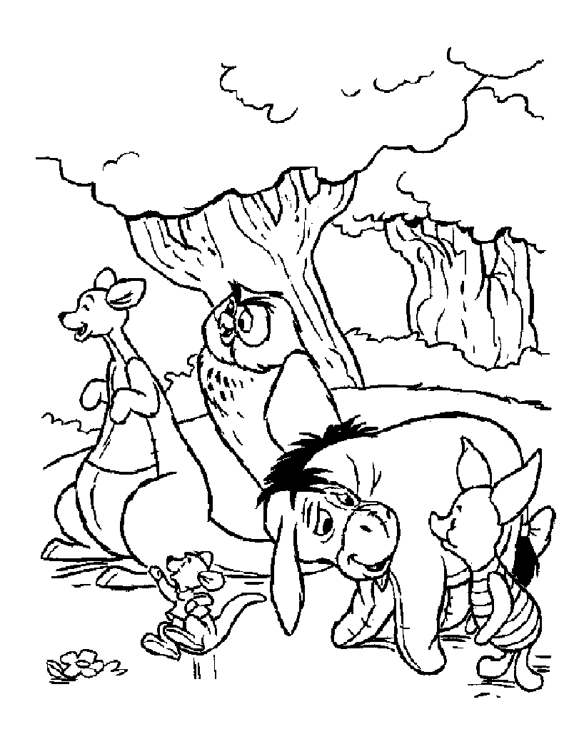 Coloriage avec Maitre Hibou et Maman Gourou, personnages qu'on voir rarement