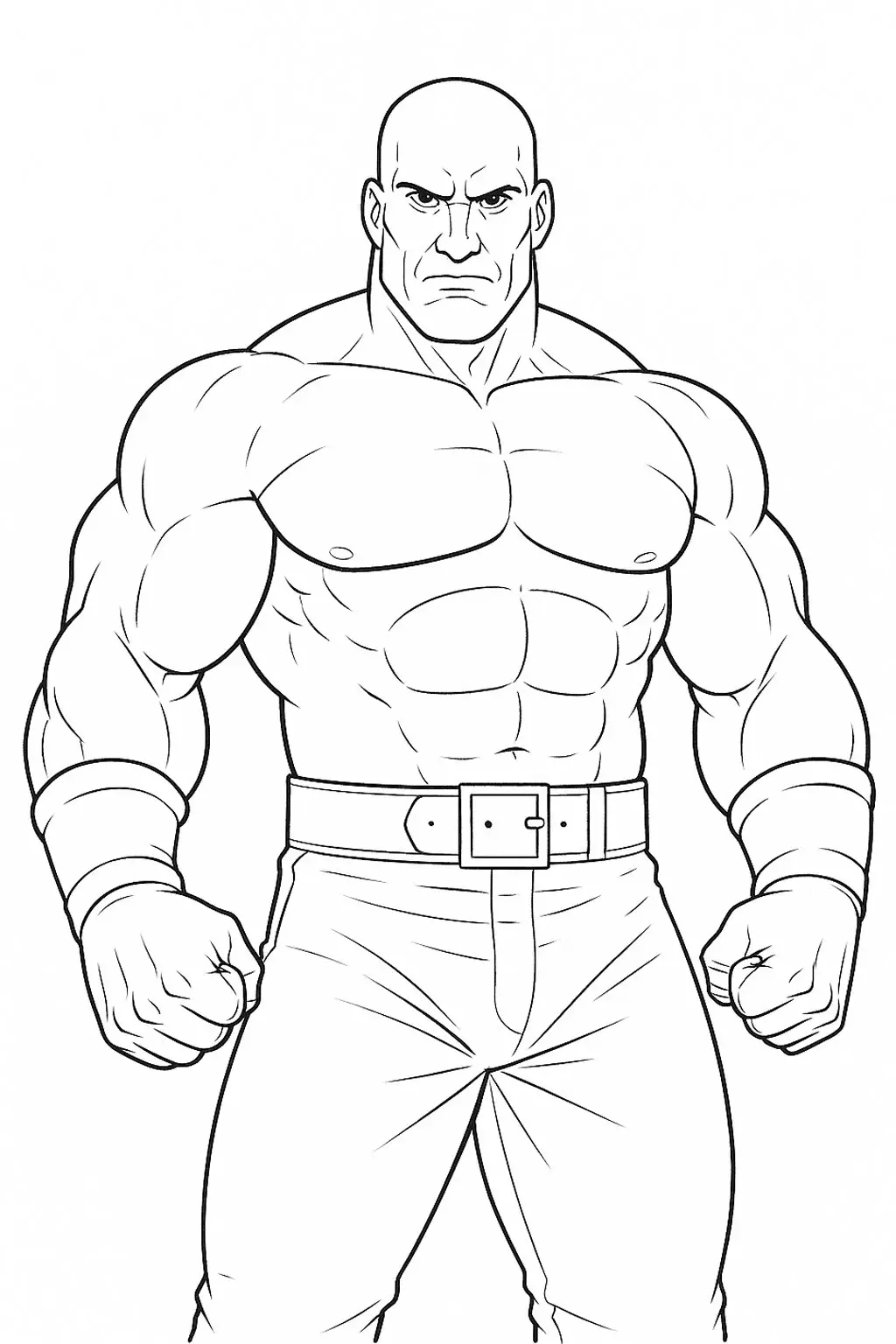 Dessin à imprimer et colorier simple pour enfants sur le thème WWE