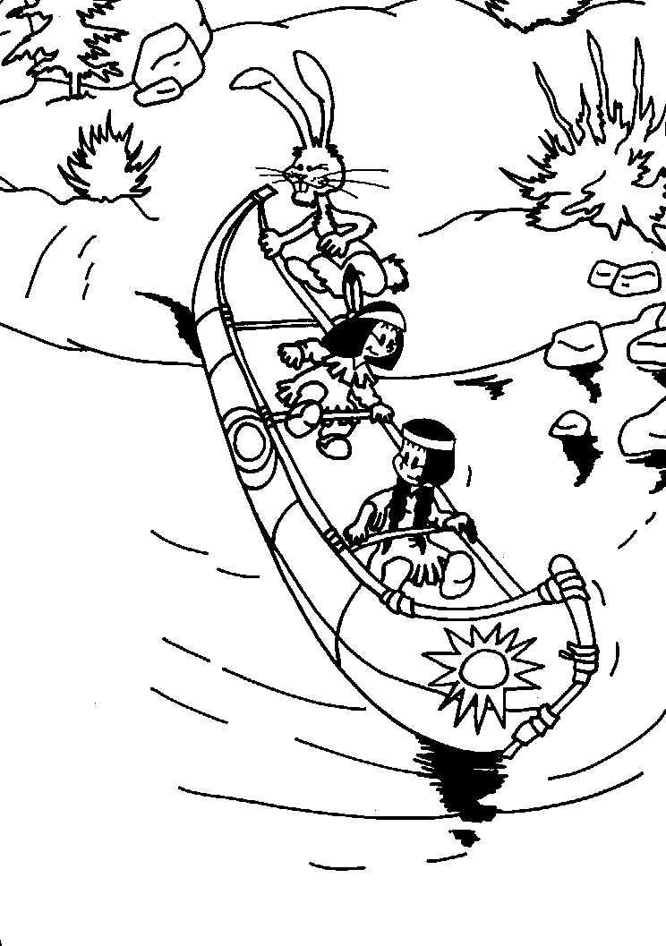 Coloriage de Yakari à colorier pour enfants (Yakari le petit indien)