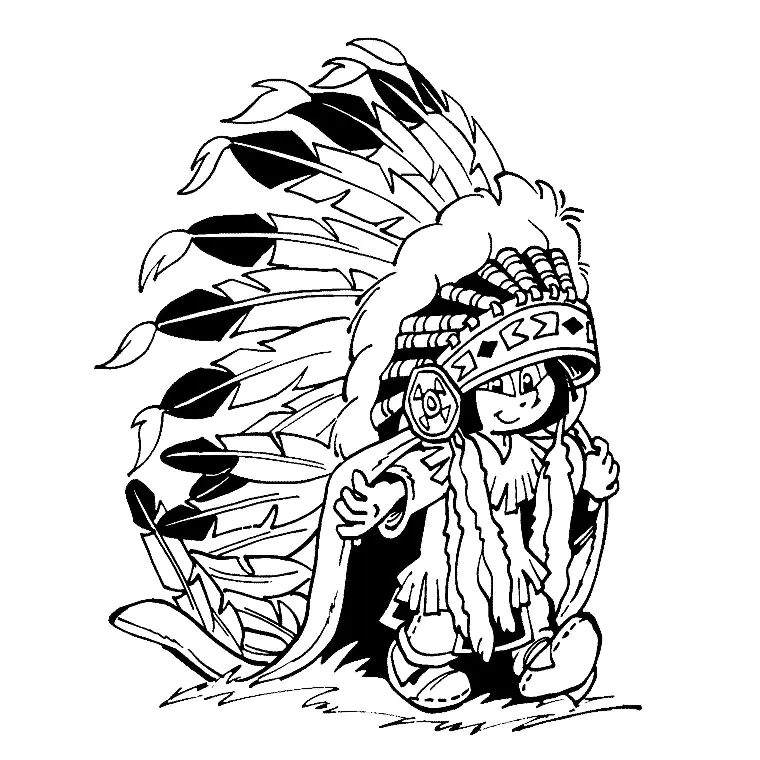 Dessin de Yakari gratuit à imprimer et colorier (Yakari le petit indien)