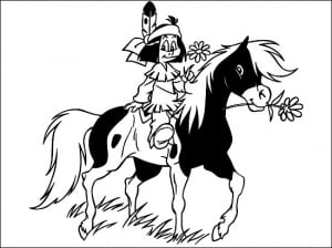 Coloriage de Yakari à colorier pour enfants (Coloriage d'Yakari le petit indien)