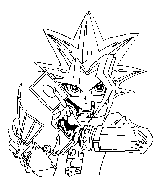 Personnage Yu Gi Oh à colorier