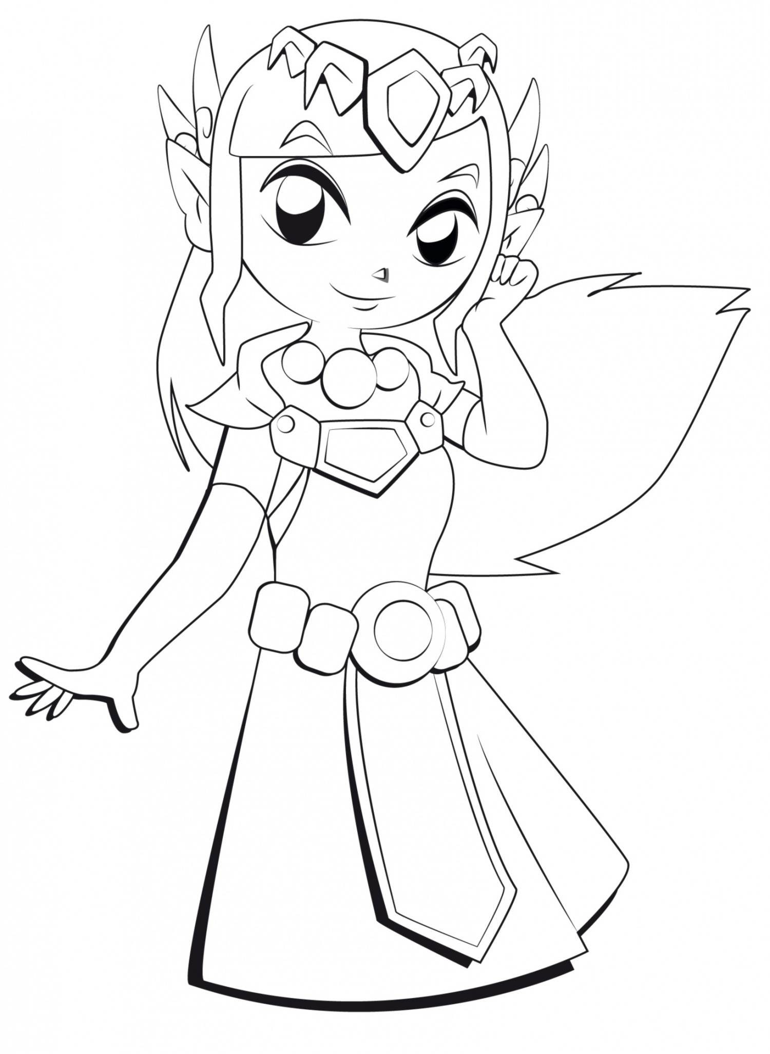 Image Zelda la princesse à colorier