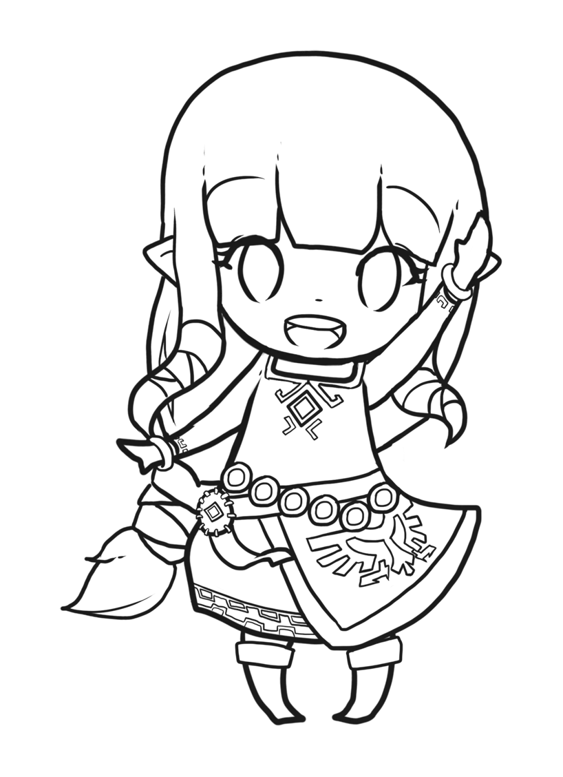 Coloriage de Zelda à imprimer gratuitement
