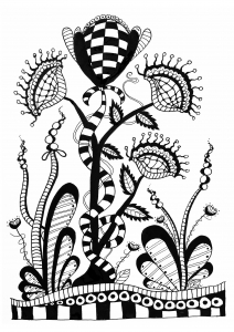 Zentangle a colorier fleurs sauvages par olivier