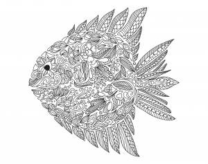 Zentangle a colorier poisson par artnataliia