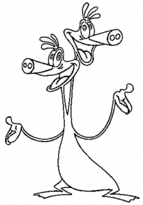 Personnage à deux têtes (Coloriage de Les Zinzins de l'espace)