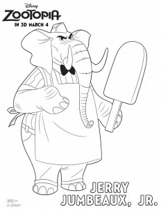 Coloriage zootopie elephant