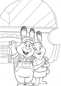 Coloriage zootopie les parents de judy