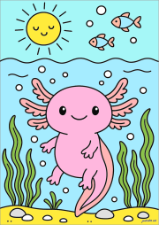 Werk von Anonym nach Aventure sous-marine avec un joli axolotl