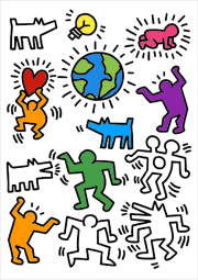 Personnages de Keith Haring をぬった 匿名 さんの作品