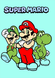 Werk von Anonym nach Mario, Luigi et Yoshi avec logo SUPER MARIO
