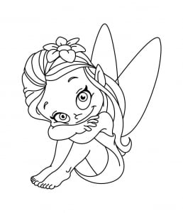 免费打印的仙女填色画 (儿童着色 : 仙女)