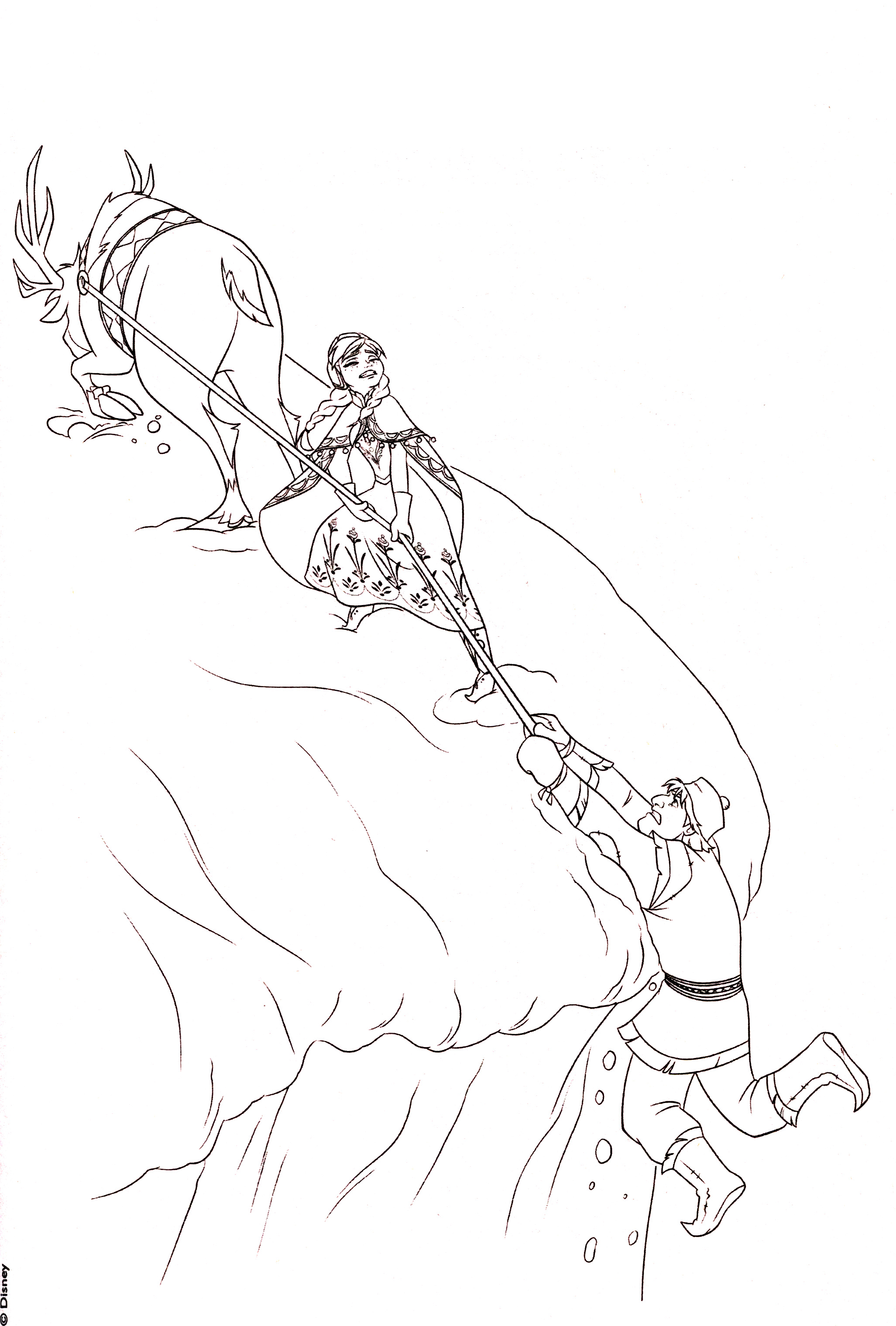 冰雪奇缘迪士尼涂色-13 - 儿童着色页: 冰雪奇縁, image size:2053x3038