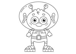 外星人穿着宇航服 (儿童着色 : 外星人)