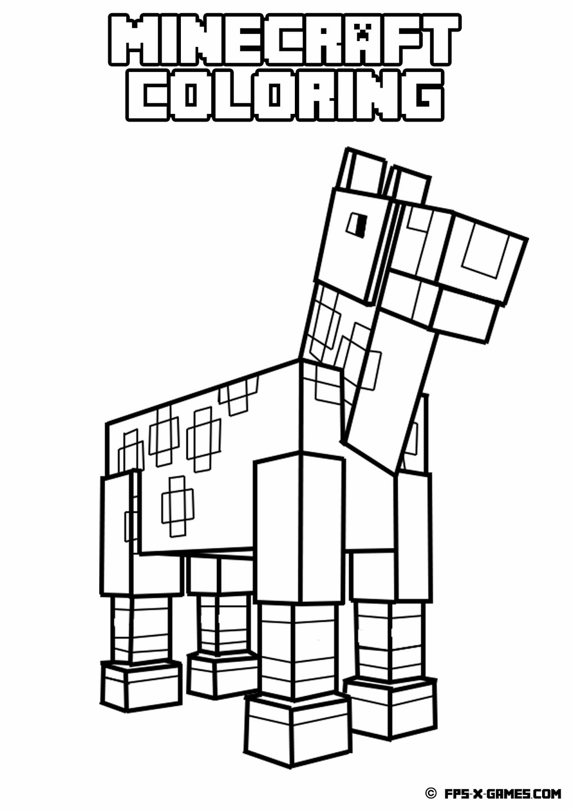 免费下载并涂色的Minecraft图画 - 儿童着色页 : 我的世界