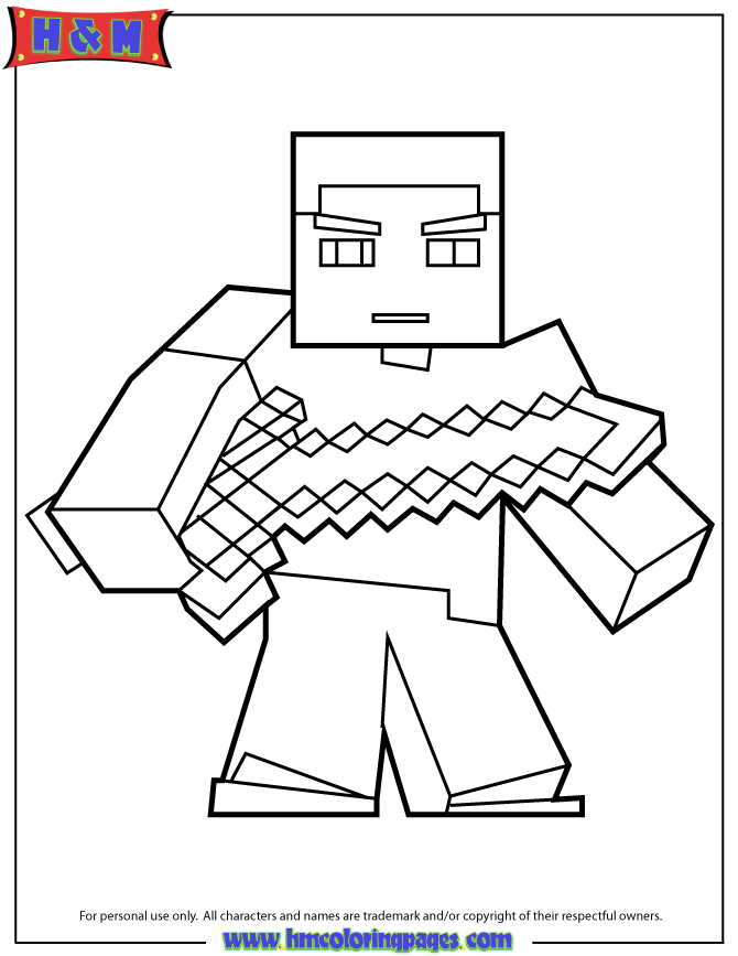 免费下载并涂色的Minecraft图画 - 儿童着色页 : 我的世界